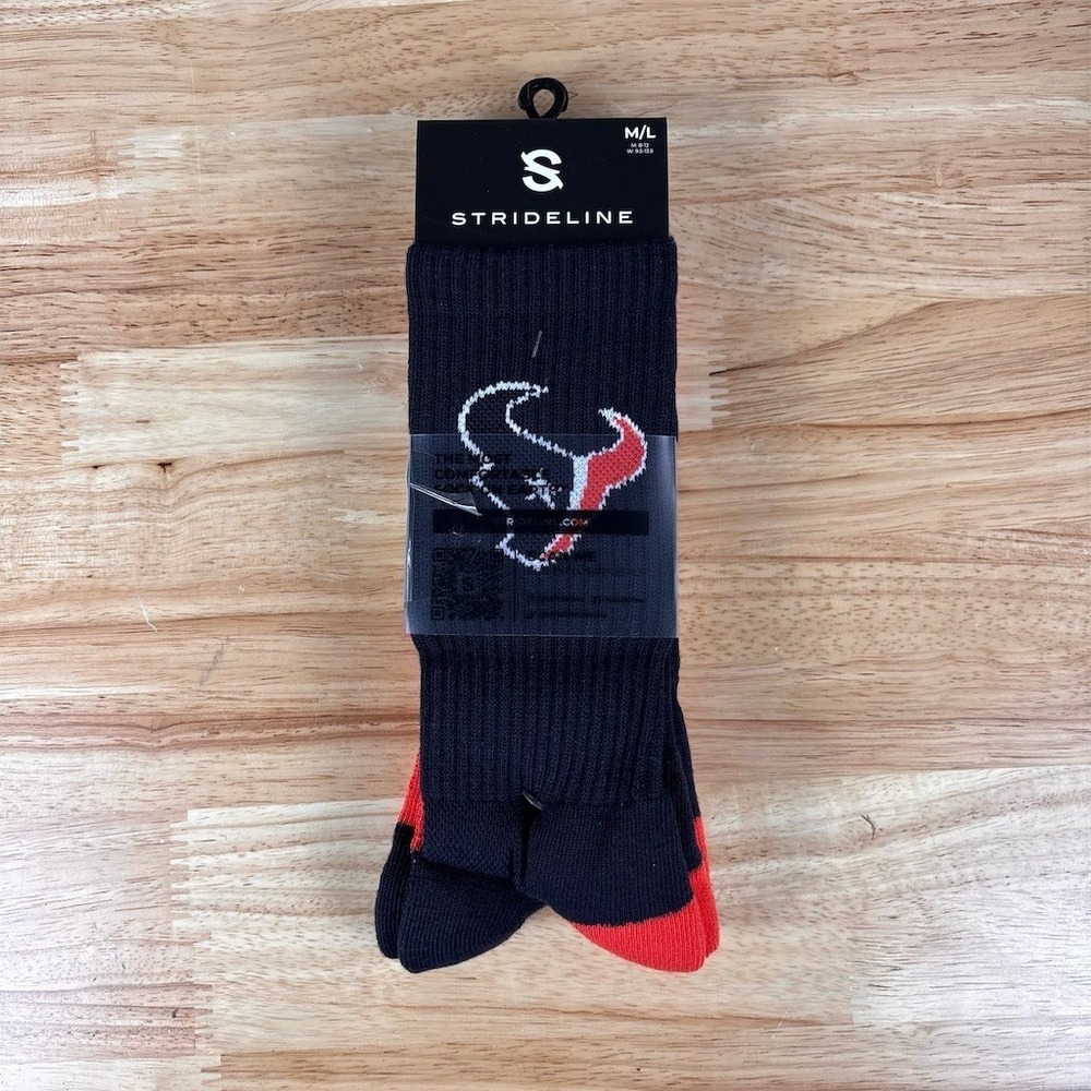 Strideline NFL‎ Houston Texans Crew Socks 2-Pair Pack Red & Navy M/L